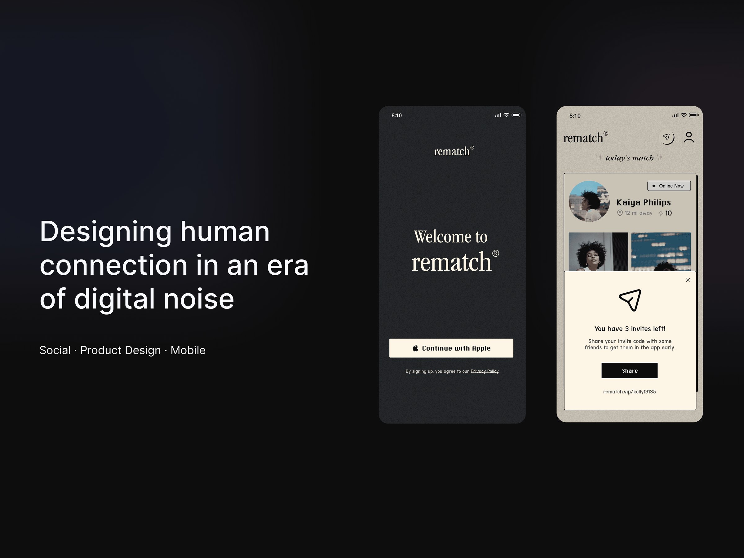 Rematch social audio app product design