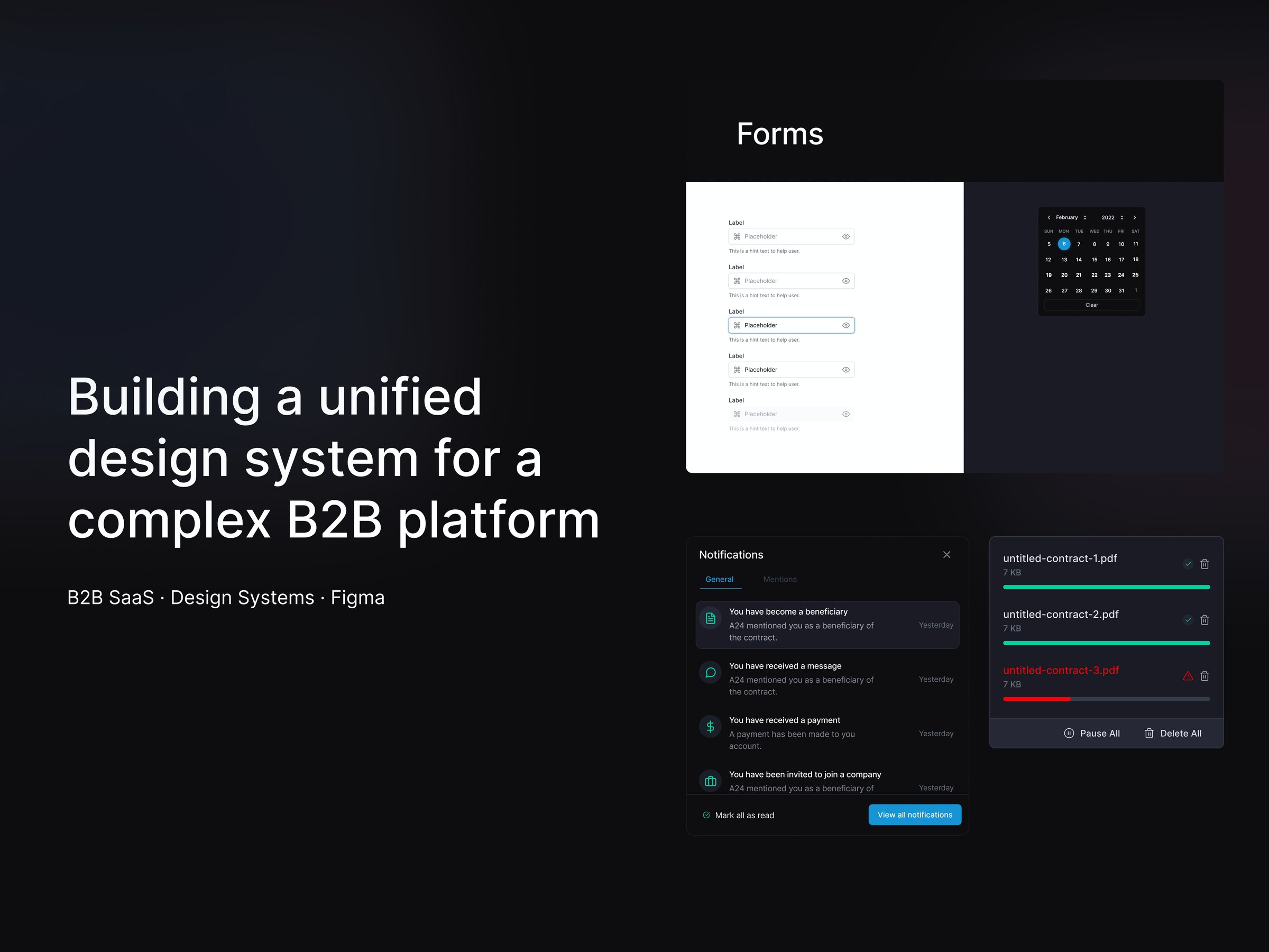 Titlepool design system: forms, notifications and upload states